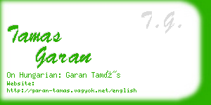 tamas garan business card